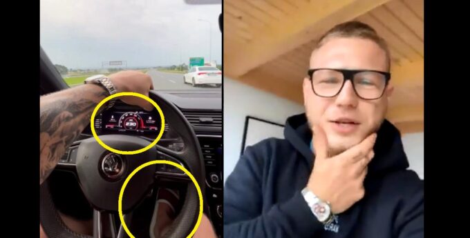 Kubańczyk chwali się tym, że jedzie 230 km/h w klapkach i kręci InstaStories. Doskonały przykład!